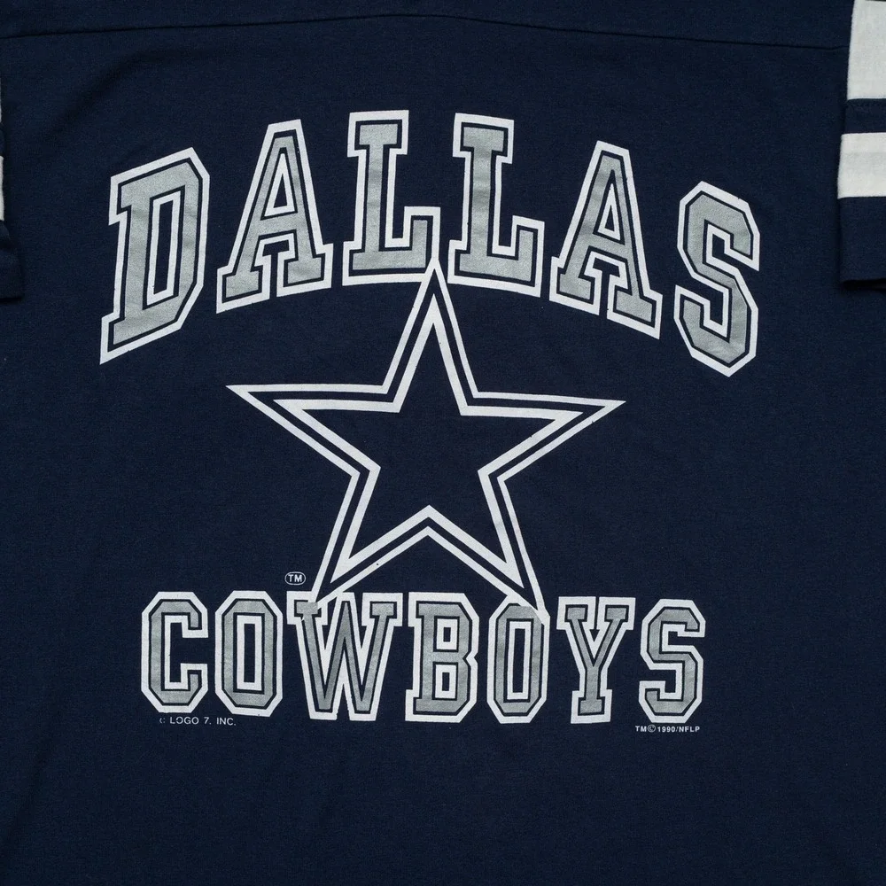 Vintage 80s 90s Dallas Cowboys Cotton Jersey T Shirt Logo 7 Made in USA XL